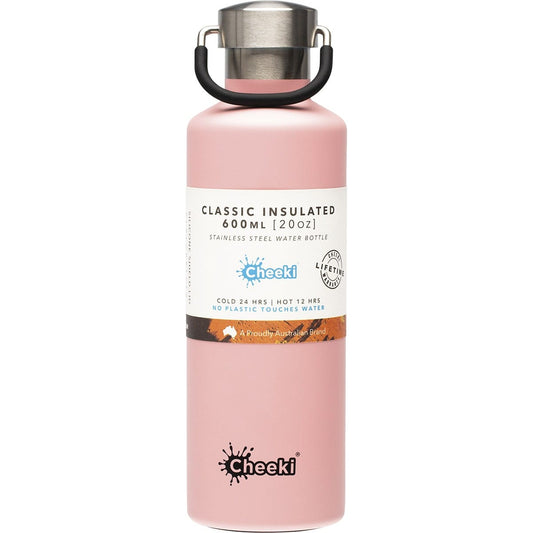 Cheeki- Stainless Steel Bottle Insulated Pink-600ml