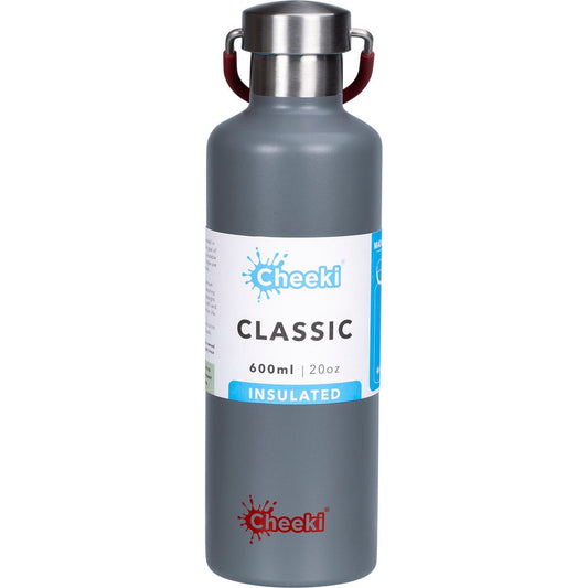 Cheeki- Stainless Steel Bottle Insulated Slate-600ml