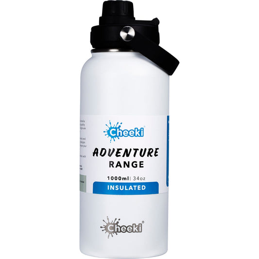Cheeki- Stainless Steel Bottle Adventure Insulated White-1L