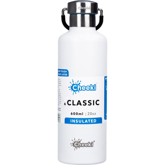 Cheeki- Stainless Steel Bottle Insulated White-600ml