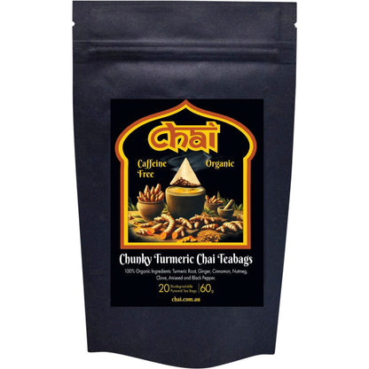 Chai Tea- Organic Chunky Turmeric Chai Tea Bags-20pk