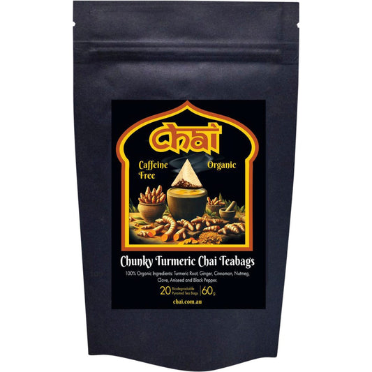 Chai Tea- Organic Chunky Turmeric Chai Tea Bags-20pk