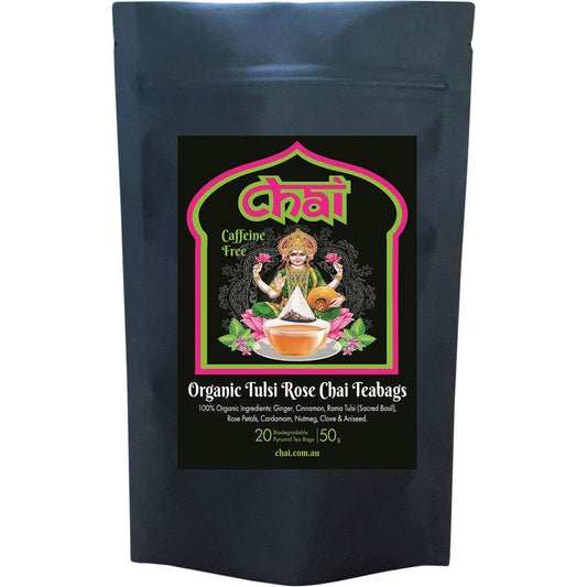 Chai Tea- Organic Tulsi Rose Chai Tea Bags-20pk