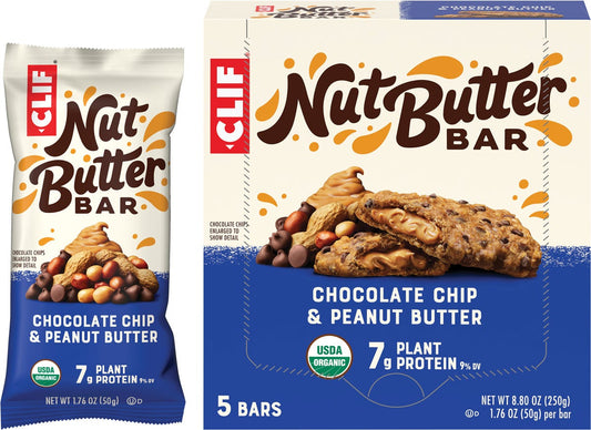 CLIF- Nut Butter Bar Chocolate Chip & Peanut Butter-5x50g