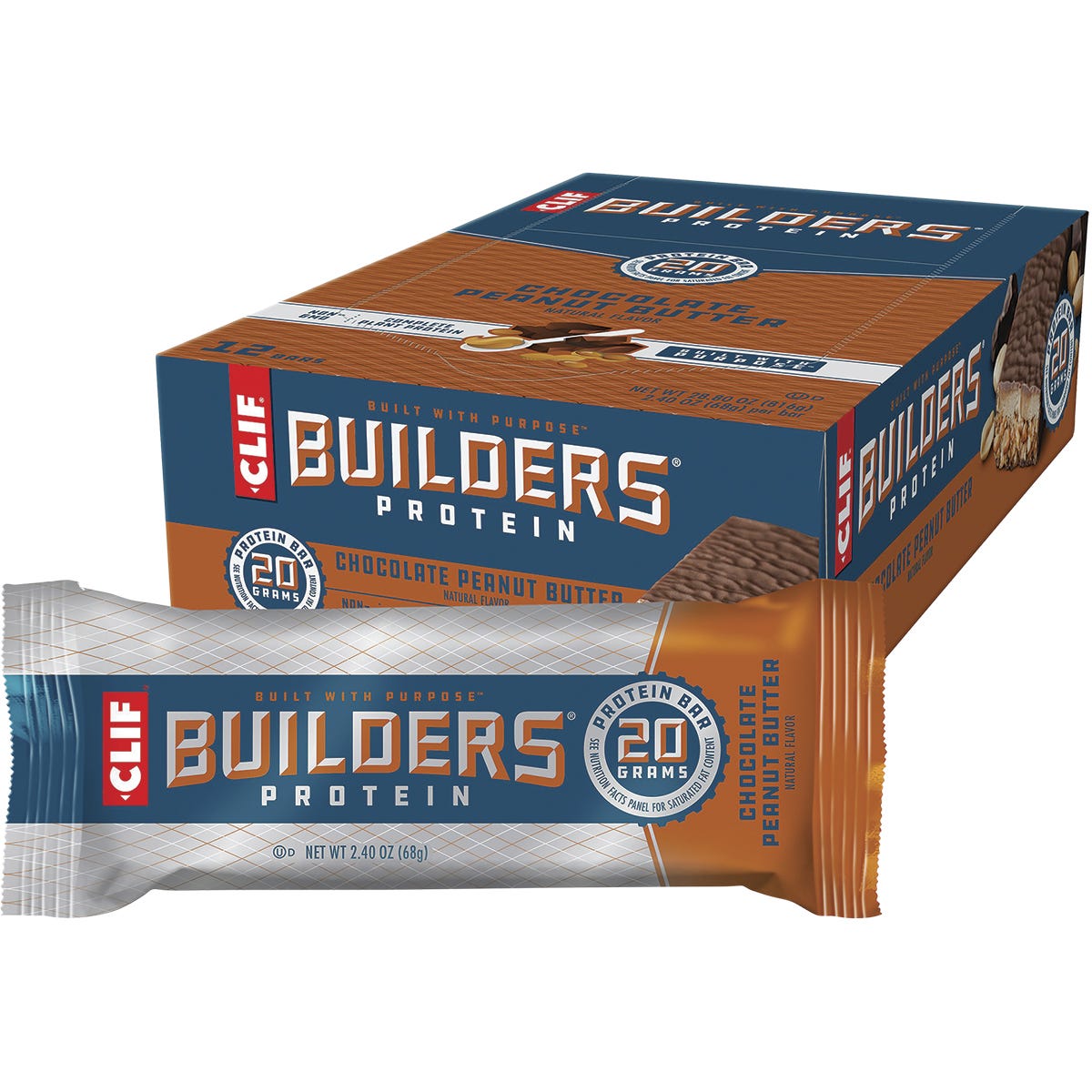 CLIF- Builders Bar Chocolate Peanut Butter-12x68g