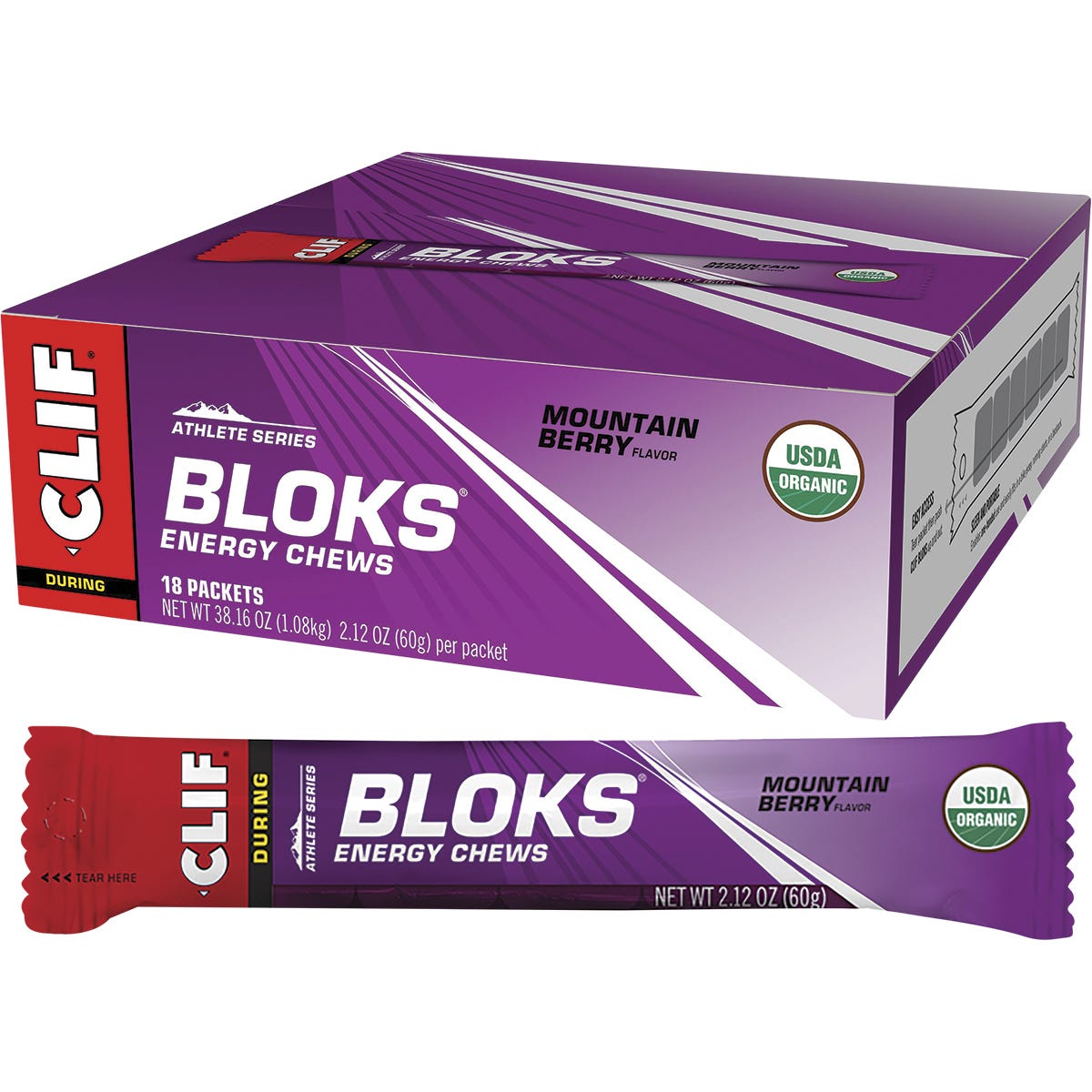 CLIF- Bloks Energy Chews Mountain Berry-18x60g