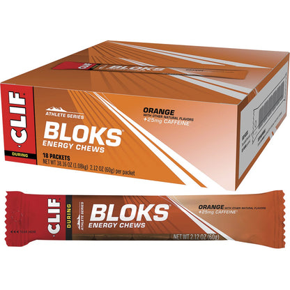 CLIF- Bloks Energy Chews Orange 25mg Caffeine-18x60g