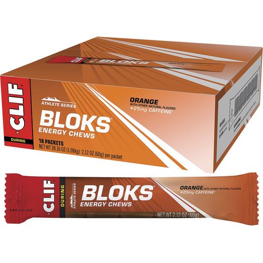 CLIF- Bloks Energy Chews Orange 25mg Caffeine-18x60g