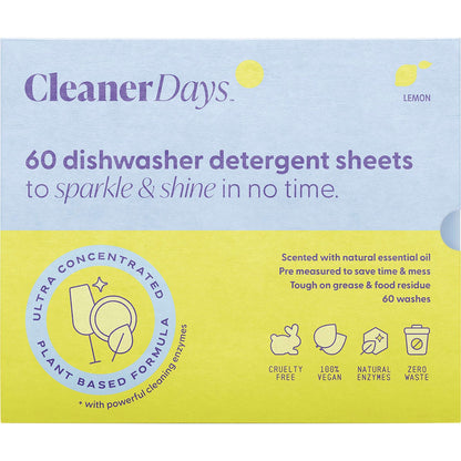 Cleaner Days- Dishwasher Detergent Sheets Lemon-60pcs