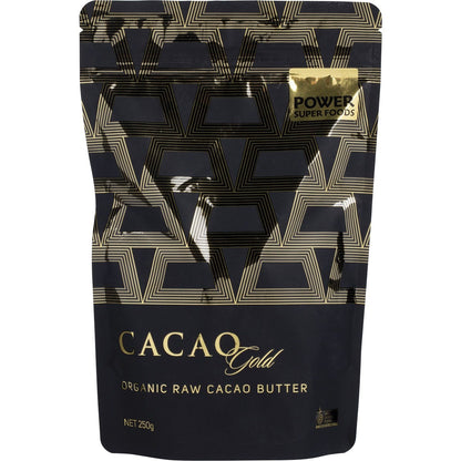 Power Super Foods- Cacao Gold Butter Chunks Raw Certified Organic -250g