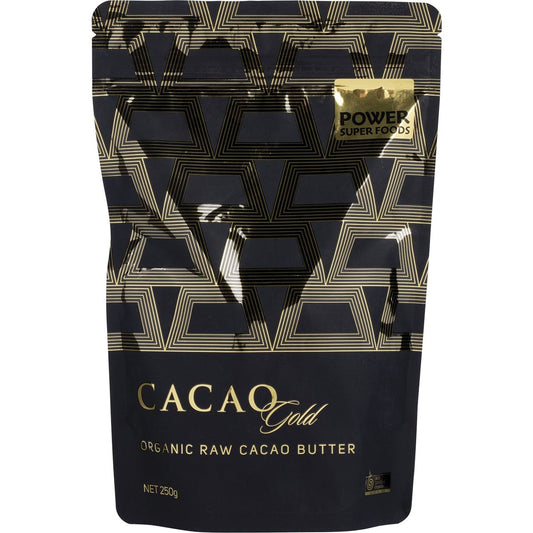 Power Super Foods- Cacao Gold Butter Chunks Raw Certified Organic -250g