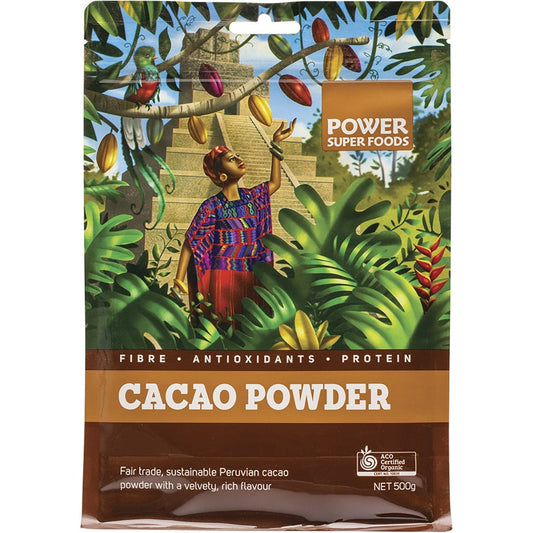 Power Super Foods- Cacao Powder Certified Organic -500g