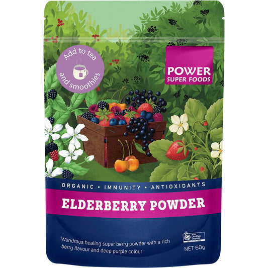 Power Super Foods- Elderberry Powder Certified Organic-120g