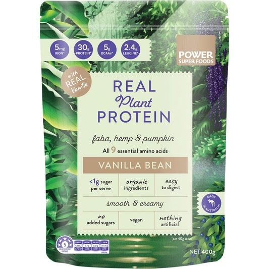 Power Super Foods- Real Plant Protein Vanilla Bean-400g