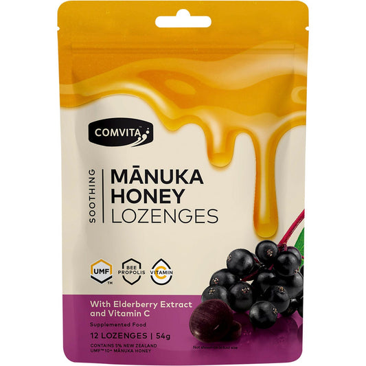 Comvita- Manuka Honey Lozenges Elderberry Extract & Vitamin C-40x4.5g