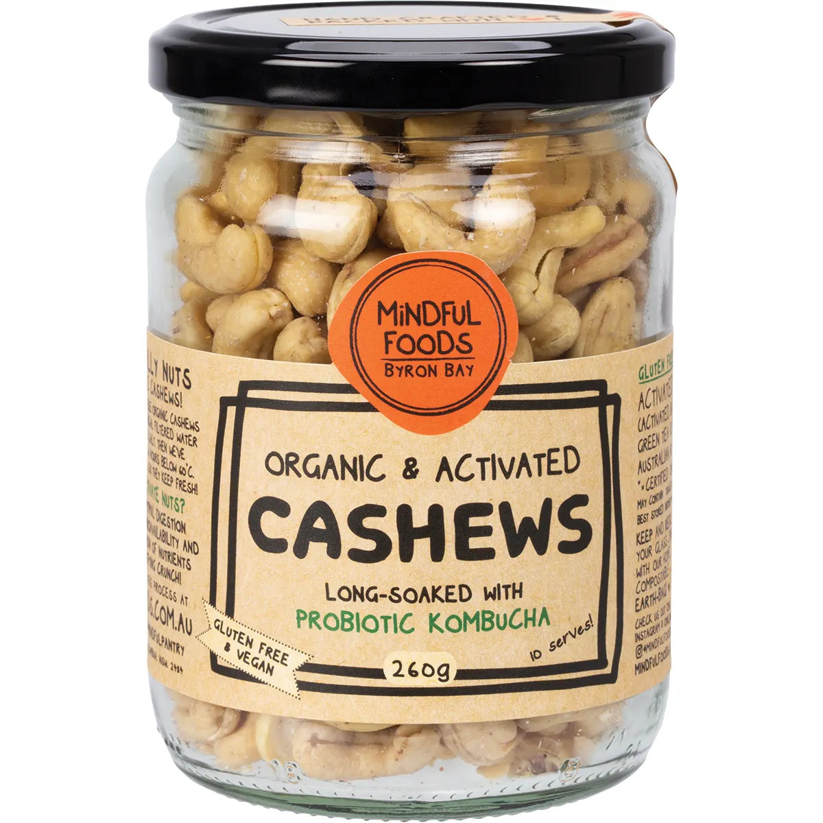 Mindful Foods- Cashews Organic & Activated-260g