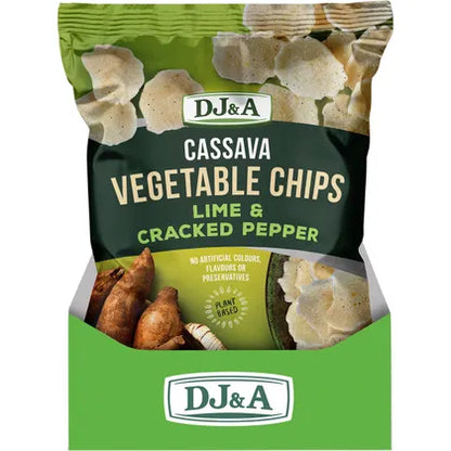 DJ&A- Cassava Vegetable Chips Lime & Cracked Pepper-5x100g