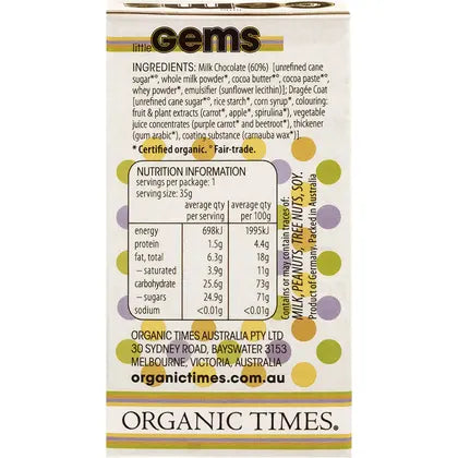 Organic Times- Chocolate Little Gems-18x35g