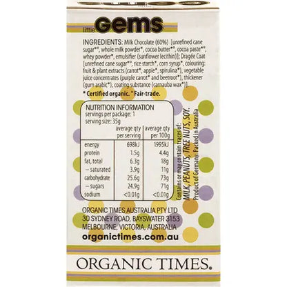 Organic Times- Chocolate Little Gems-18x35g