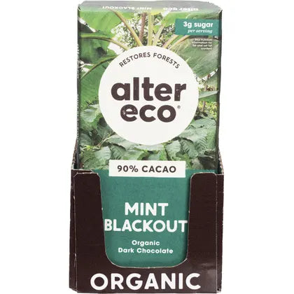 Alter Eco- Chocolate Organic Dark Mint Blackout-12x75g