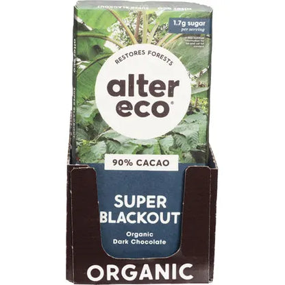 Alter Eco- Chocolate Organic Dark Super Blackout-12x75g