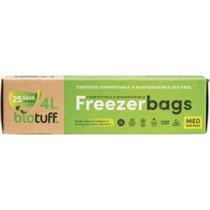 Biotuff- Compostable Freezer Bags Medium 4L-25pk