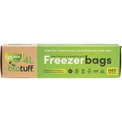 Biotuff- Compostable Freezer Bags Medium 4L-25pk