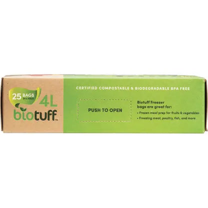 Biotuff- Compostable Freezer Bags Medium 4L-25pk