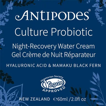 Antipodes- Culture Probiotic Night Recovery Water Cream-60ml