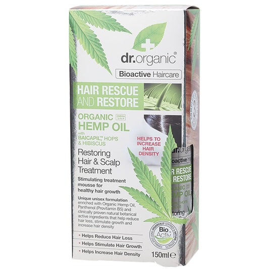 Dr. Organic- Hair & Scalp Treatment Rescue Restore Organic Hemp Oil-150ml