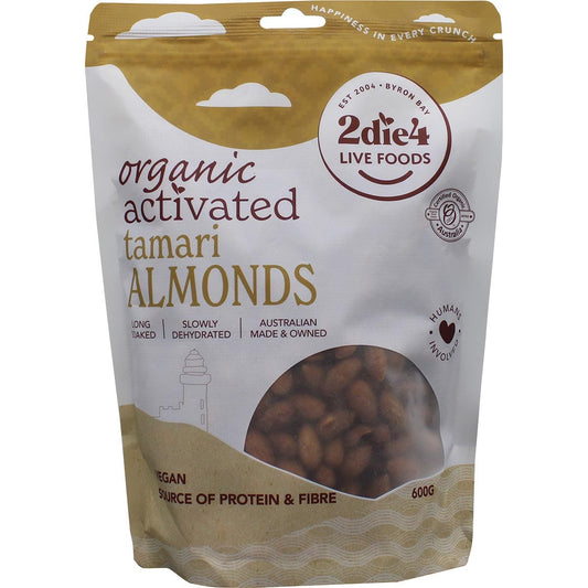 2die4 Live Foods- Organic Activated Tamari Almonds-600g