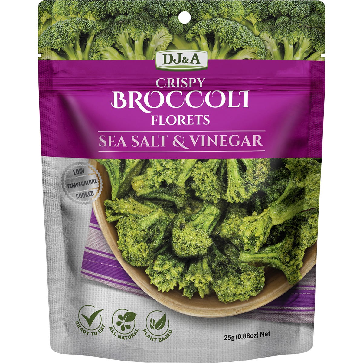 DJ&A- Crispy Broccoli Florets Sea Salt & Vinegar-12x25g