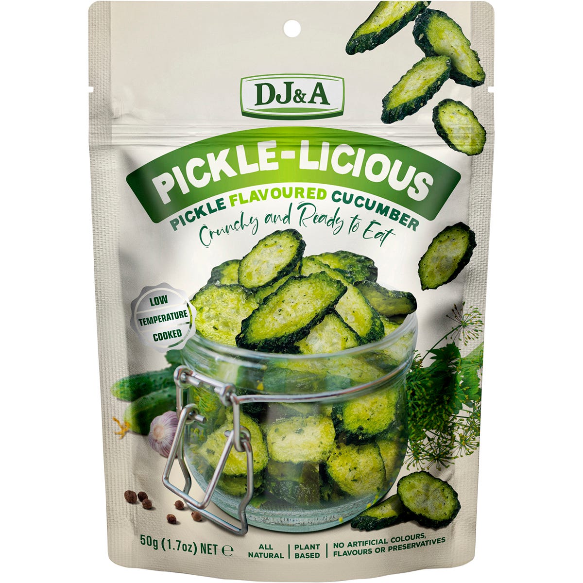 DJ&A- Pickle-Licious Pickle Flavoured Cucumber-9x50g