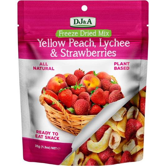 DJ&A- Freeze Dried Yellow Peach, Lychee & Strawberries-10x35g