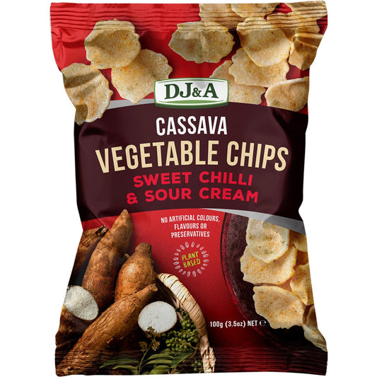 DJ&A- Cassava Vegetable Chips Sweet Chilli & Sour Cream-5x100g