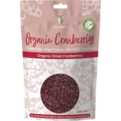 Dr Superfoods- Dried Cranberries Organic-125g