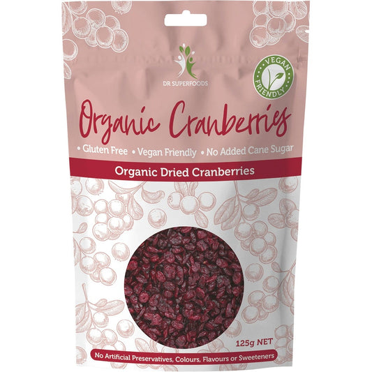 Dr Superfoods- Dried Cranberries Organic-125g