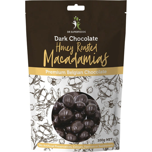 Dr Superfoods- Honey Roasted Macadamias Dark Chocolate-100g