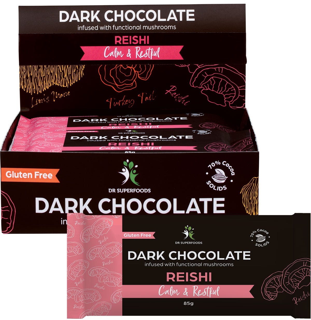 Dr Superfoods- Dark Chocolate Bar Calm & Restful-12x85g