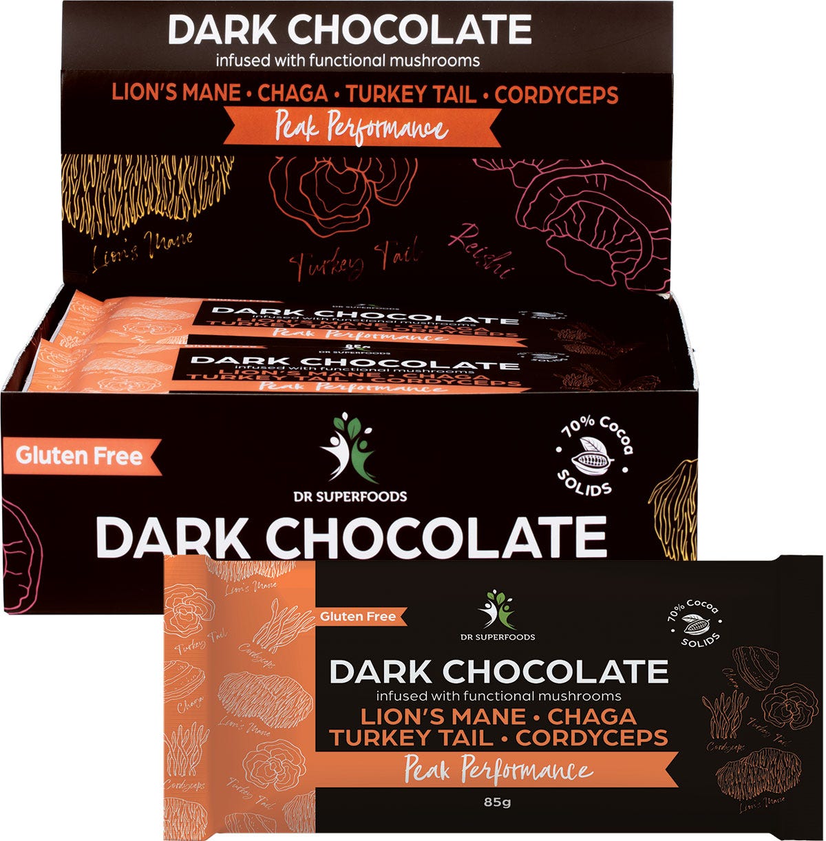 Dr Superfoods- Dark Chocolate Bar Peak Performance-12x85g