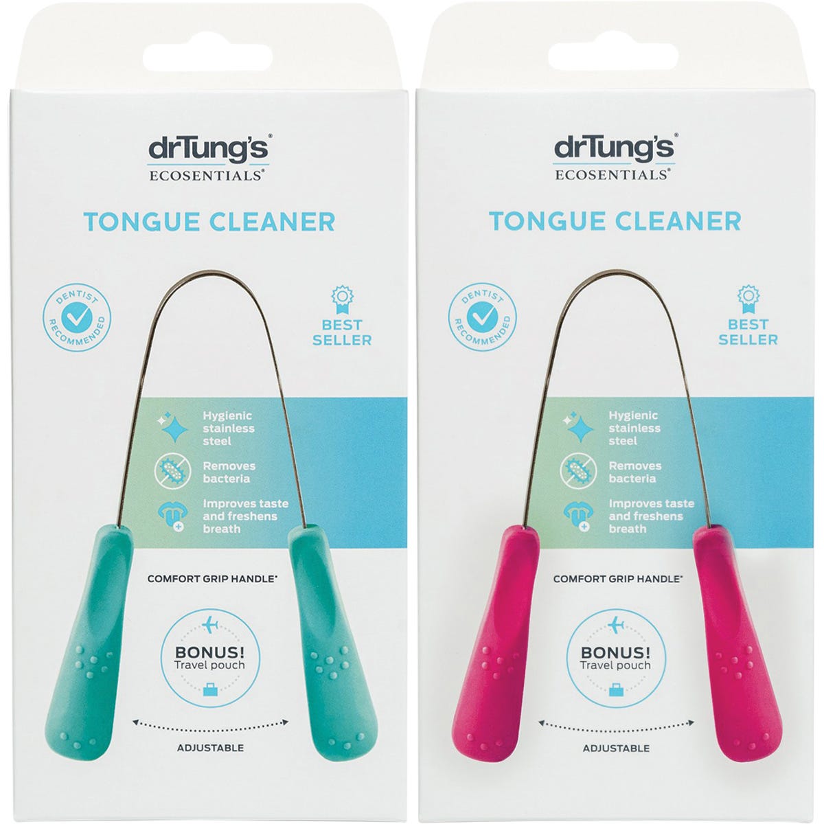Dr Tung's- Tongue Cleaner Stainless Steel (Colour May Vary)