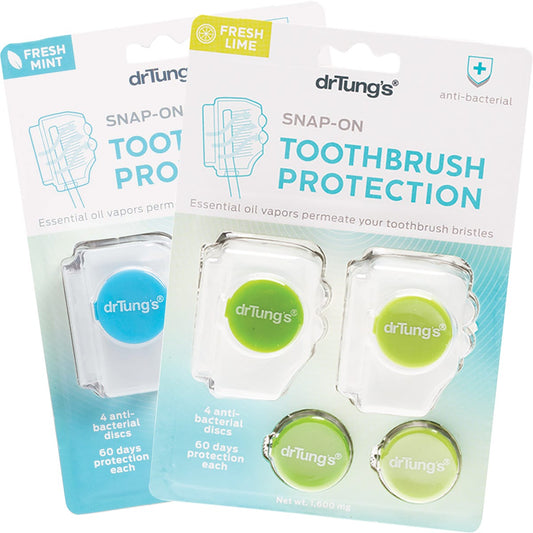 Dr Tung's- Toothbrush Protection with 2 Refills (Colour May Vary)-2pk