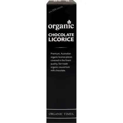 Organic Times- Dark Chocolate Licorice-150g