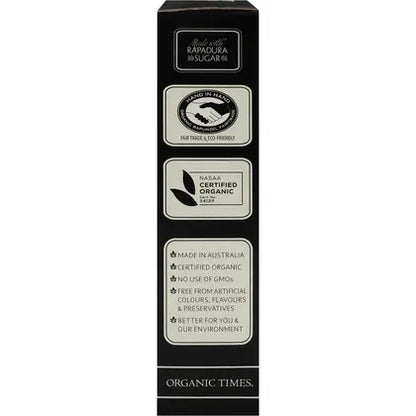 Organic Times- Dark Chocolate Licorice-150g