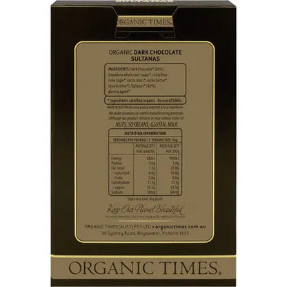 Organic Times- Dark Chocolate Sultanas-150g