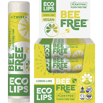Eco Lips- Lip Balm Display Bee Free Lemon-Lime-24x4.25g