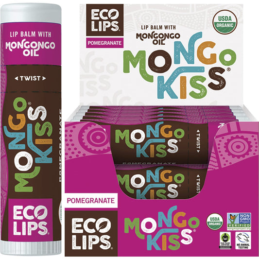 Eco Lips- Lip Balm Display Mongo Kiss Pomegranate-15x7g