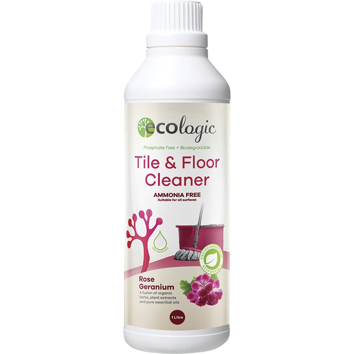 Ecologic- Tile & Floor Cleaner Rose Geranium-1L