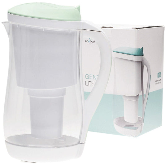 Ecobud- Gentoo Plastic Water Filter Jug Aqua & White-1.5L