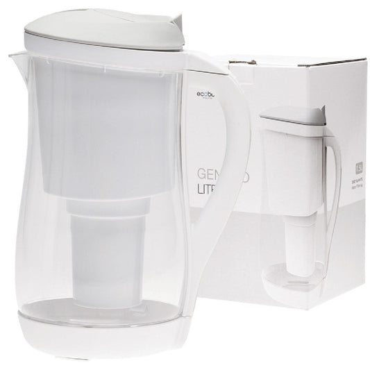 Ecobud- Gentoo Plastic Water Filter Jug Grey & White-1.5L